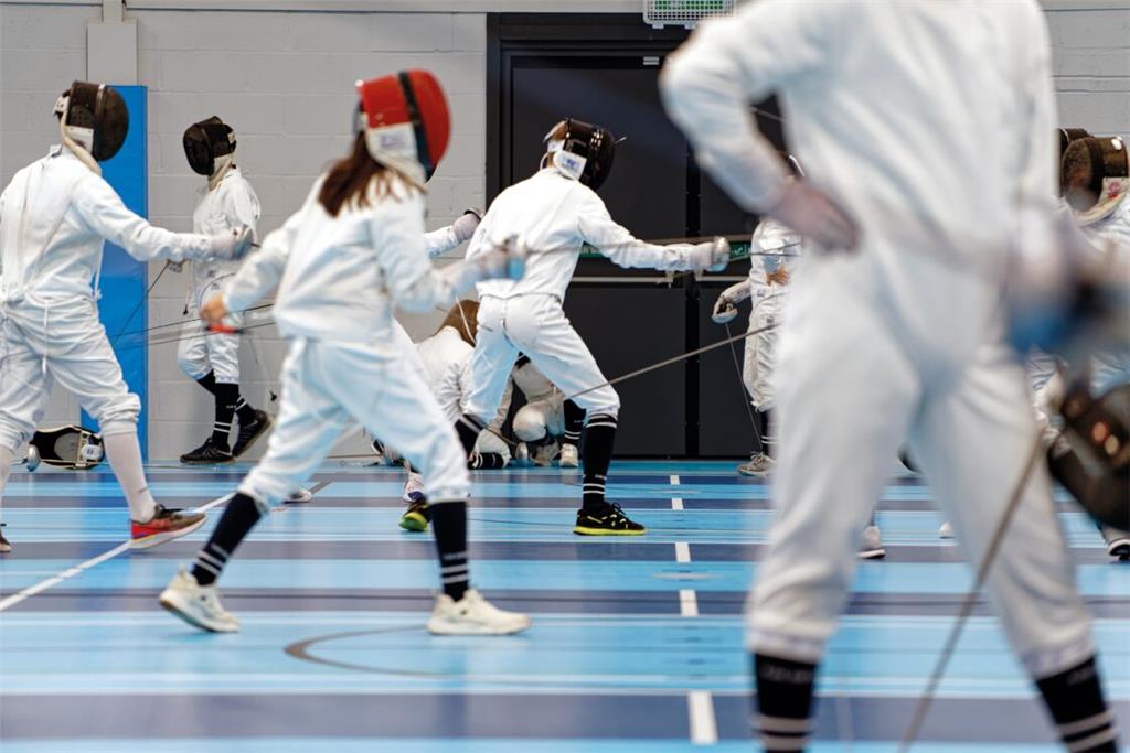 Fencing training at The King’s School, Canterbury, a leading British boarding school with diverse sports opportunities.